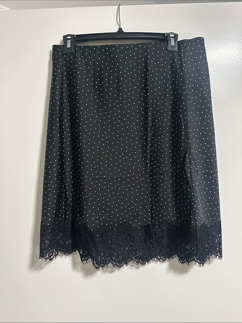 J.Crew Polka Dot Lace Trim Midi Skirt NWT | Black & White | Size Medium